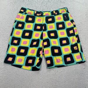 Loudmouth Golf Shorts Men's Size 34 Geometric 10" Performance